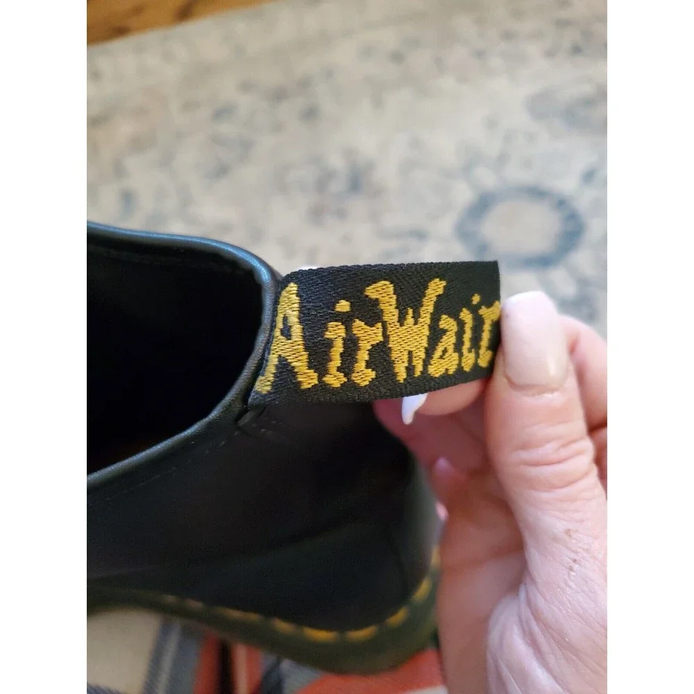 Dr. Doc Martens PASCAL black leather combat boot, fits like women’s size 10 - Picture 5 of 12